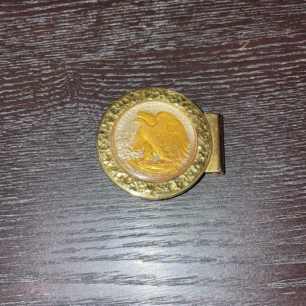 Vintage Walking Liberty Half Dollar Coin Money Clip.